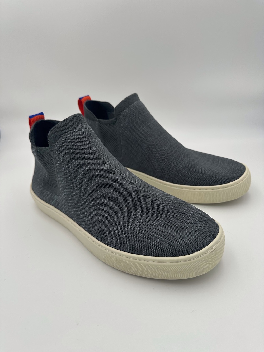 Rothy’s The Chelsea Grey Knit High Top Slip-On Sneaker Size 9.5